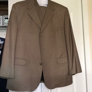 SERGIO MARTINI Pinstripe Men’s Suit Set Brown